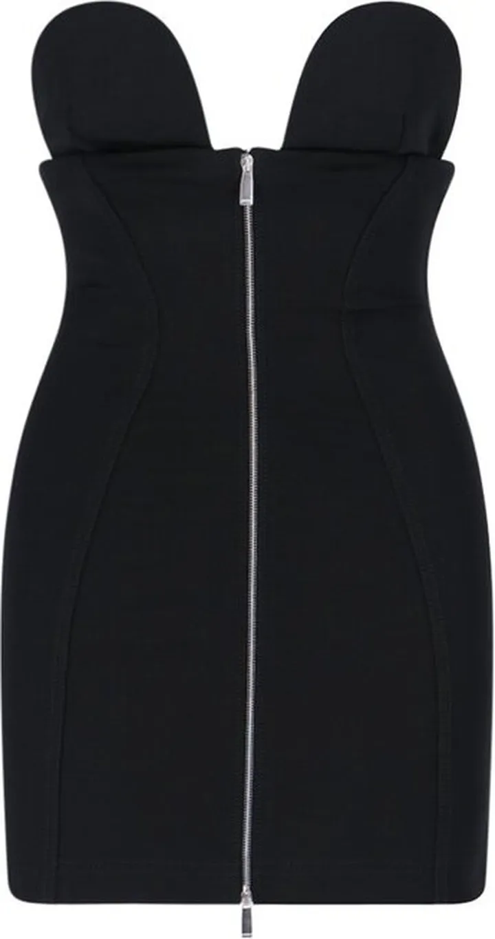 Off-White Zip-Up Sleeveless Mini Dress