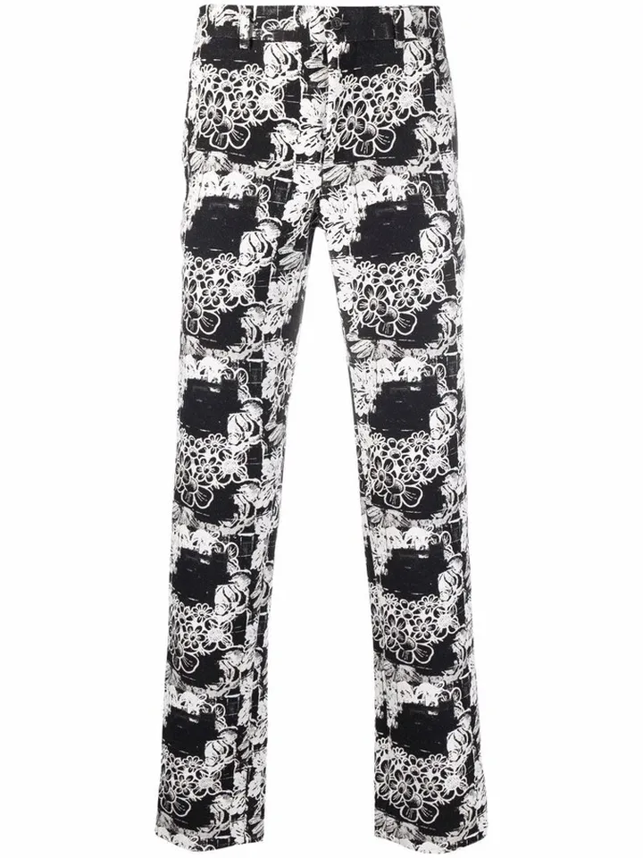 Floral Straight-Leg Trousers