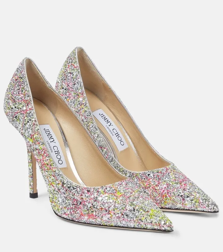 Love 100 glitter pumps
