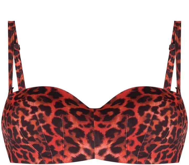 Leopard-Print Bikini Top