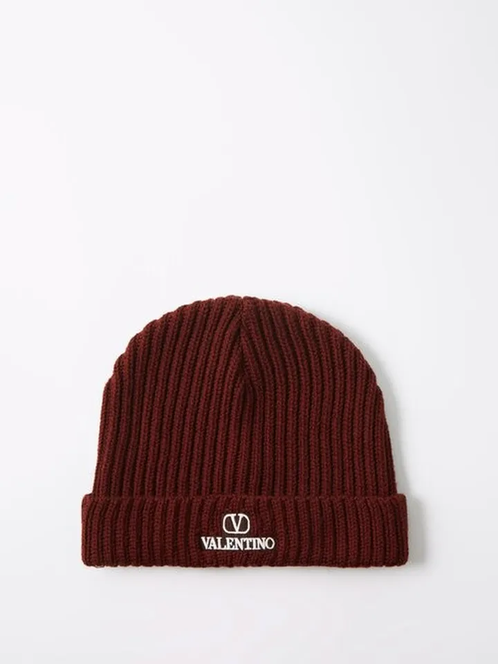 Embroidered-logo Wool Beanie
