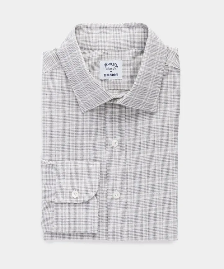 Hamilton + Todd Snyder Grey Glen Plaid Dress Shirt