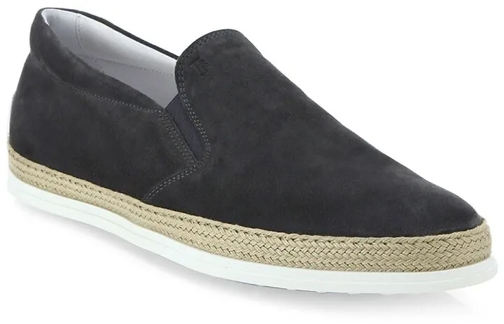 Jute-Trimmed Suede Espadrille Sneakers