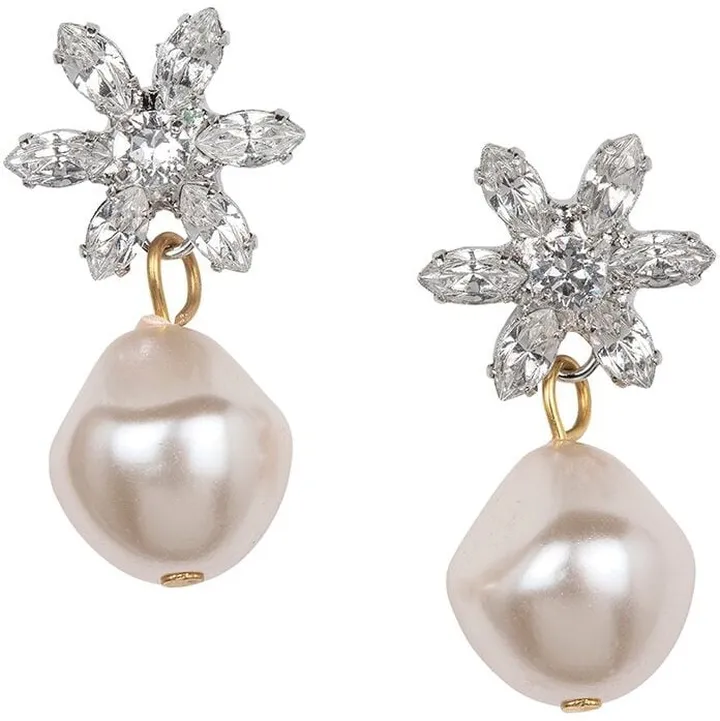 Reiss crystal-flower earrings