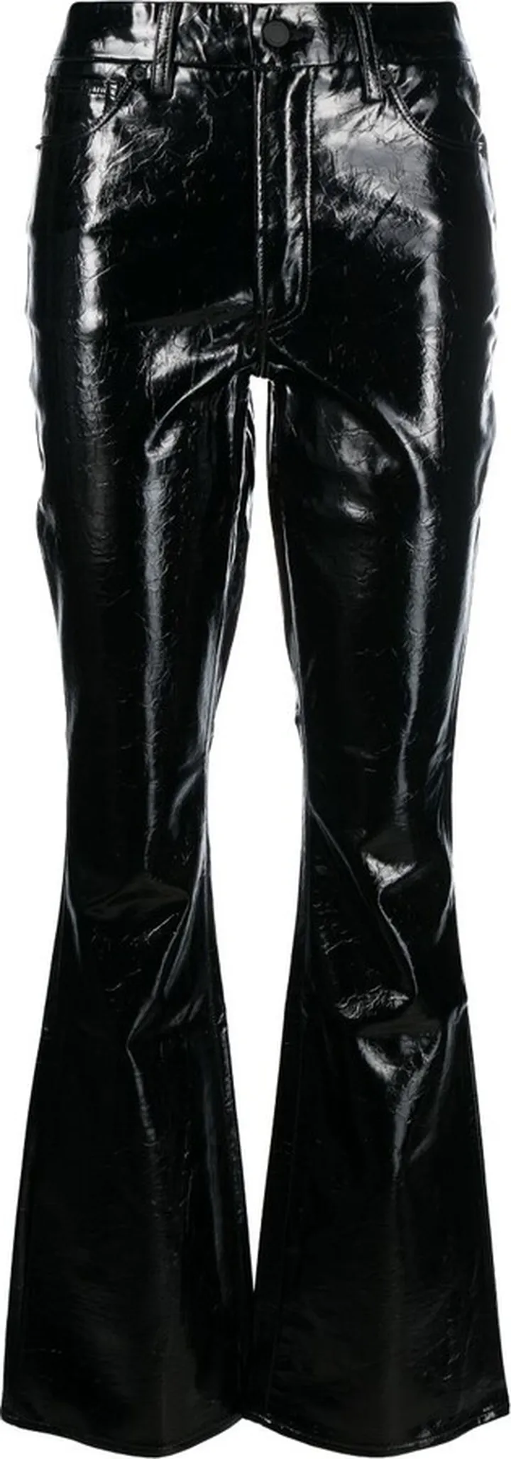Black Classic Boot Faux Leather Trousers