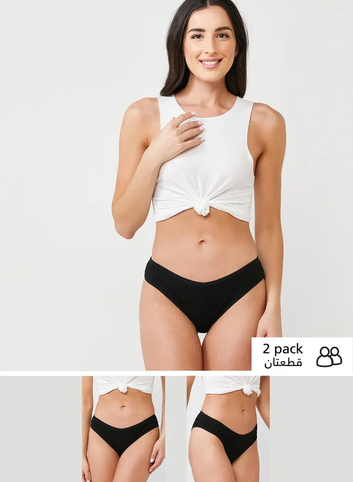 2 Pack Ribbed Bikini