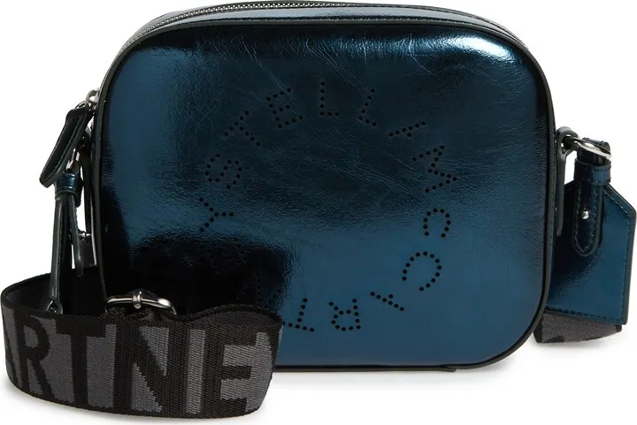 Small Metallic Faux Leather Camera Bag