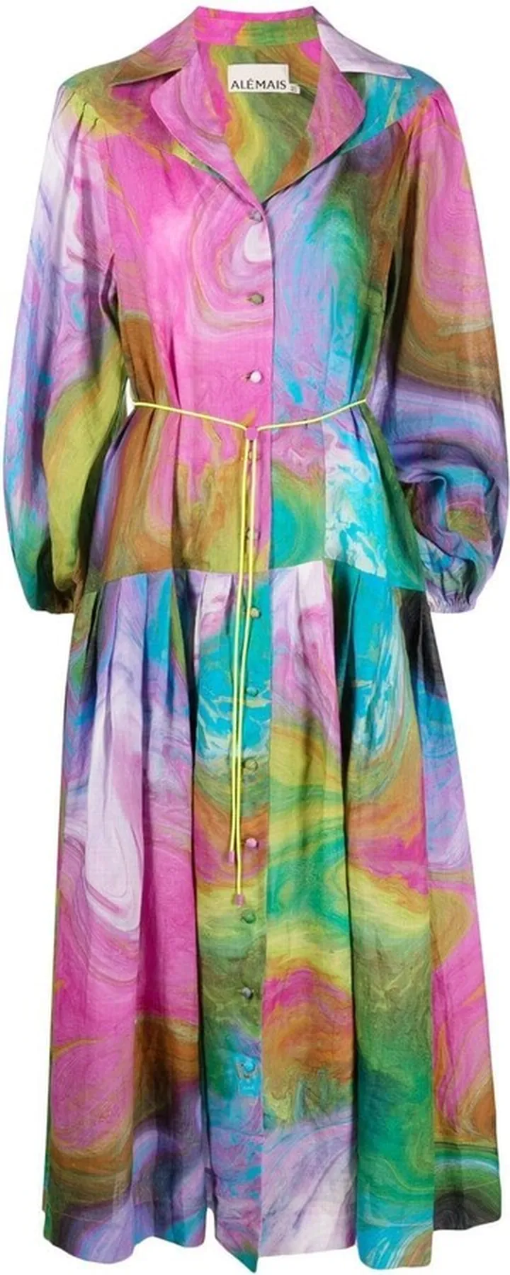 Tie-Dye Balloon-Sleeved Dress