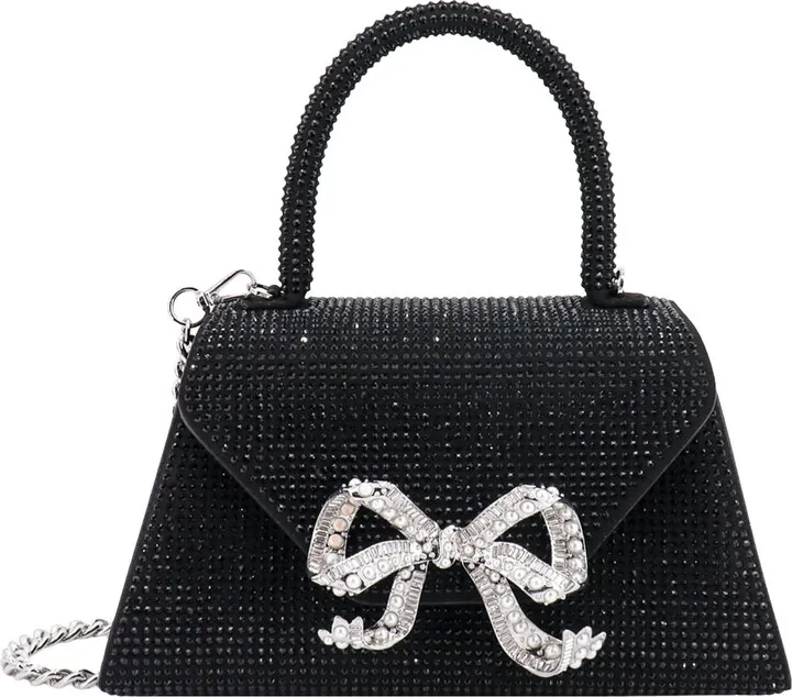Handbag with all-over rhinestones