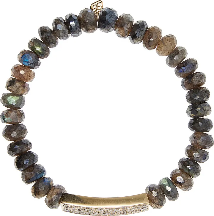 Women's 14K Gold Diamond And Labradorite Bracelet