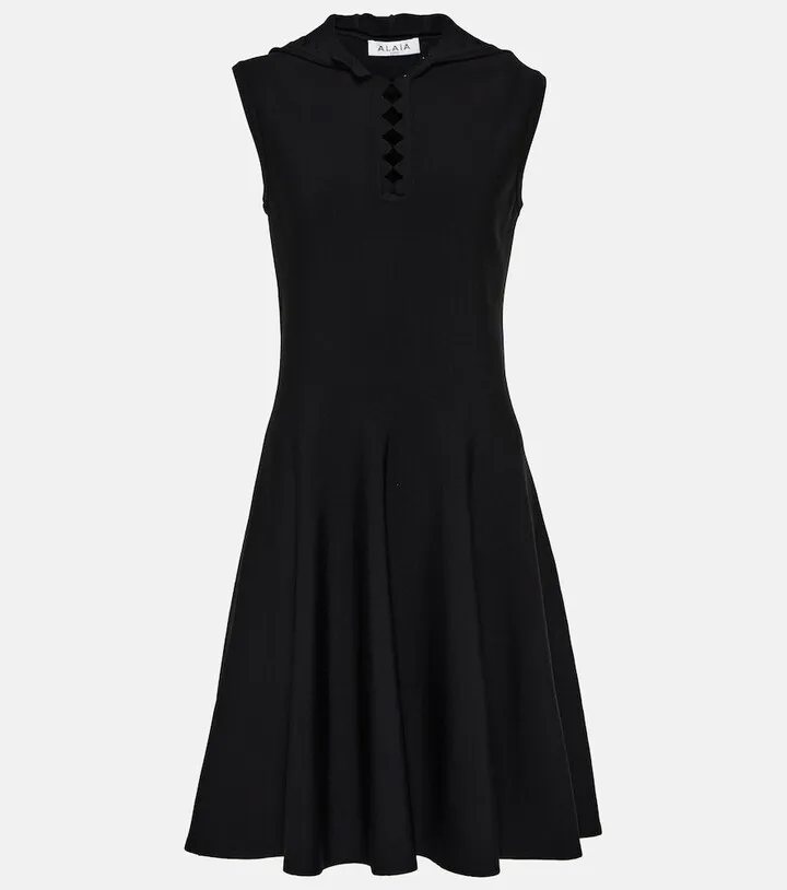Hooded knit minidress