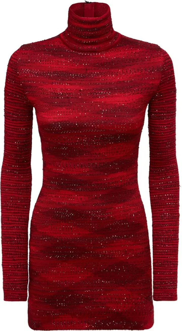 Sequined wool blend mini dress