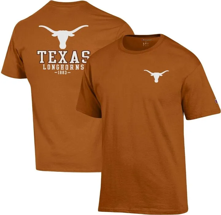 Men's Champion Texas Orange Texas Longhorns Stack 2-Hit T-shirt