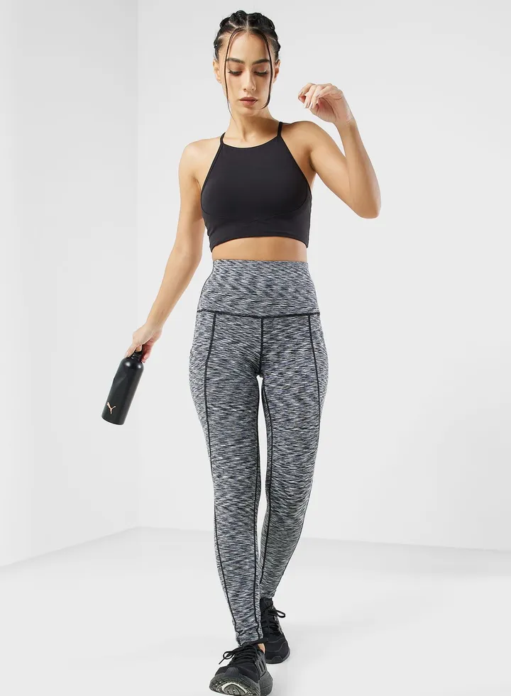 Printed Ankle Pocket Detail Athletic Leggings