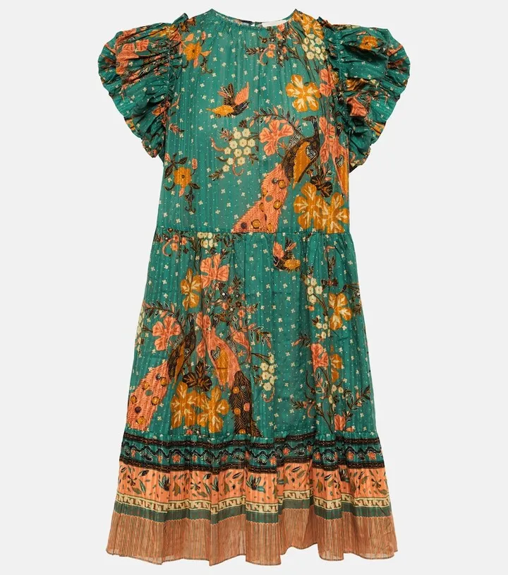 Etta printed cotton-blend minidress