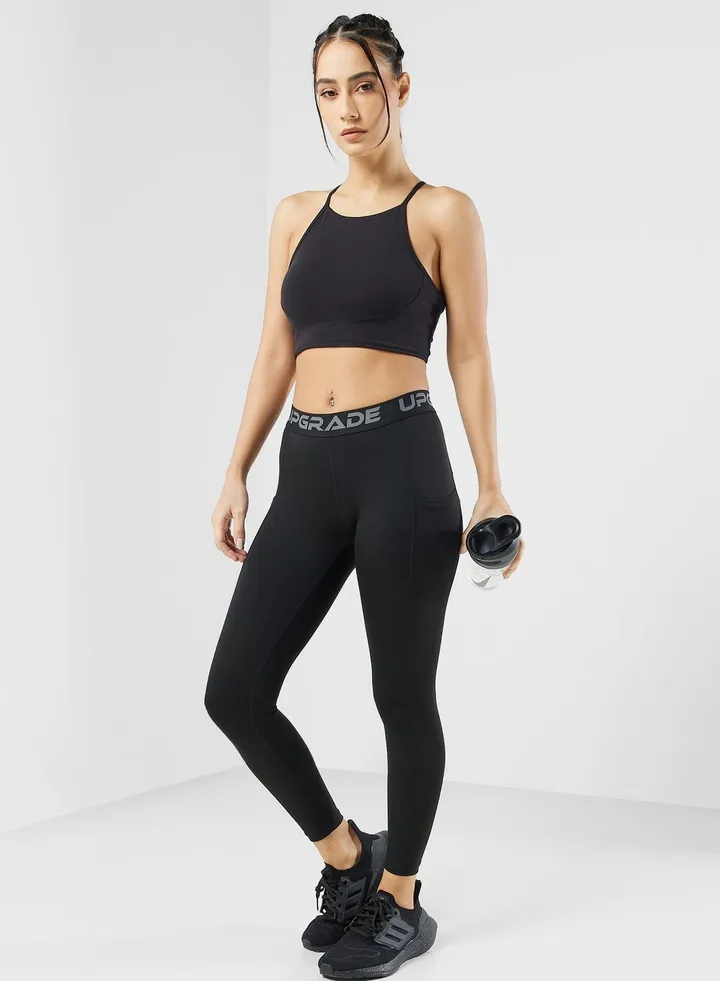 Graphic Waistband Atheltic Leggings