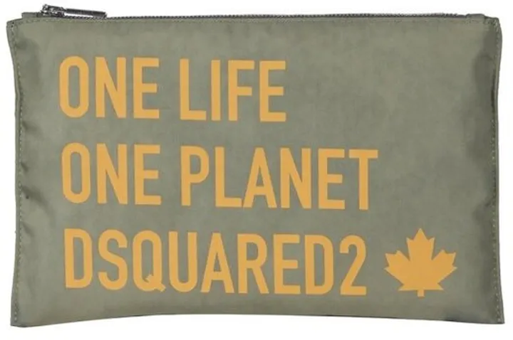 Dsquared2 Slogan Print Zipped Clutch Bag
