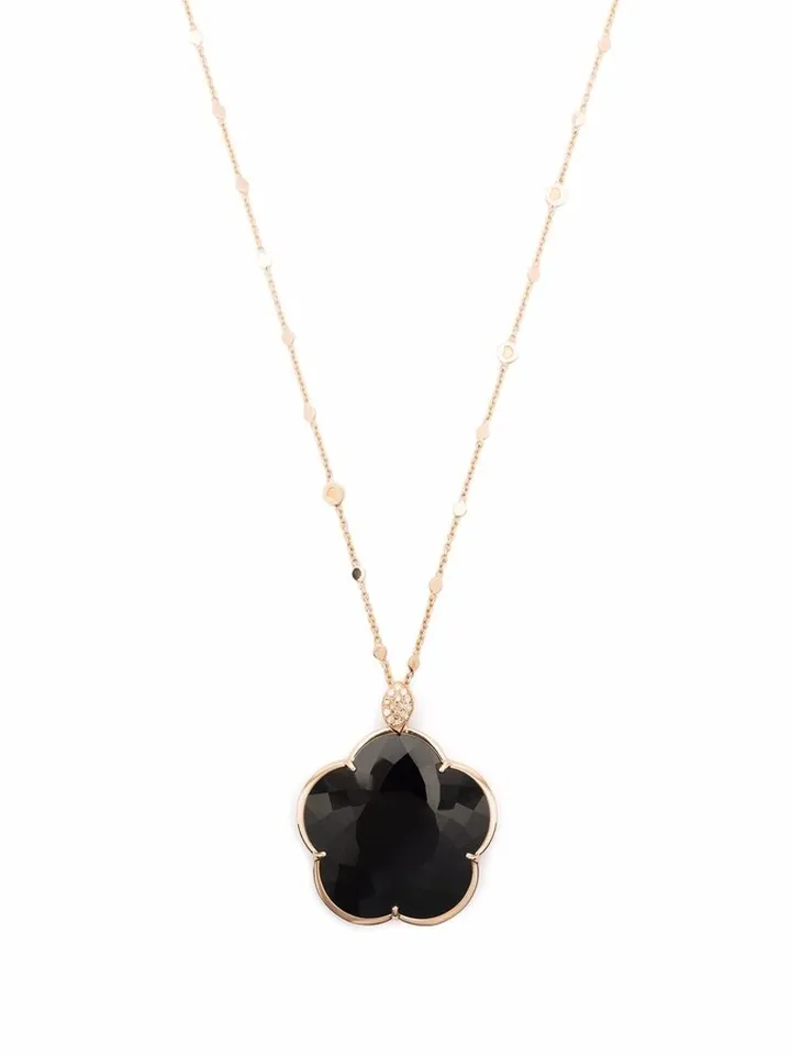 18kt rose gold Ton Joli onyx and diamond necklace