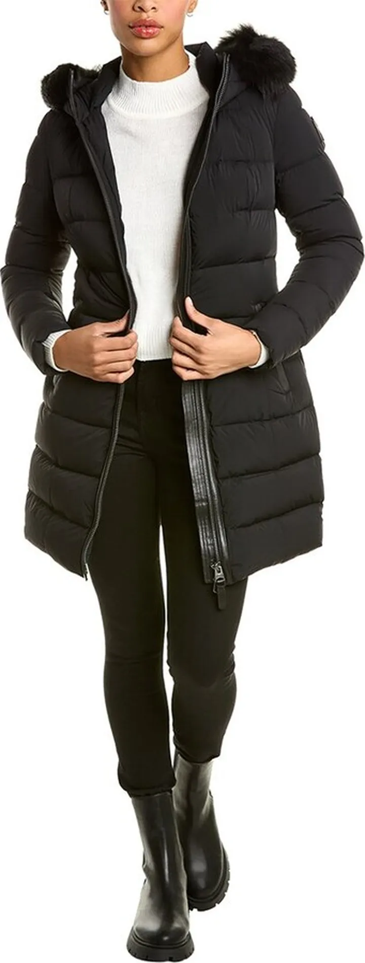Mackage Calla Leather-Trim Down Coat