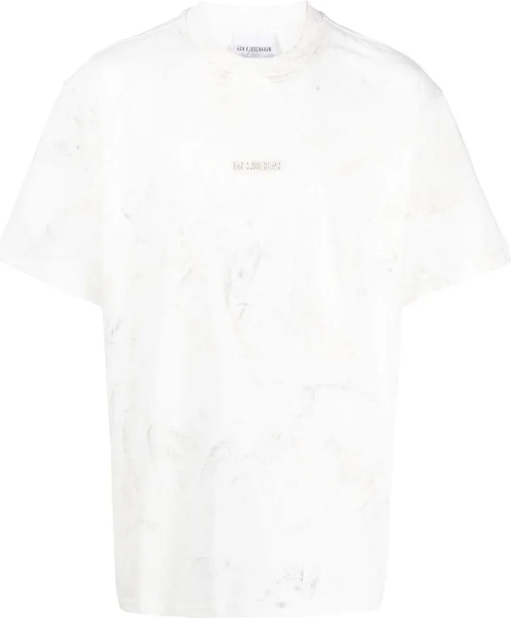 distressed print T-shirt