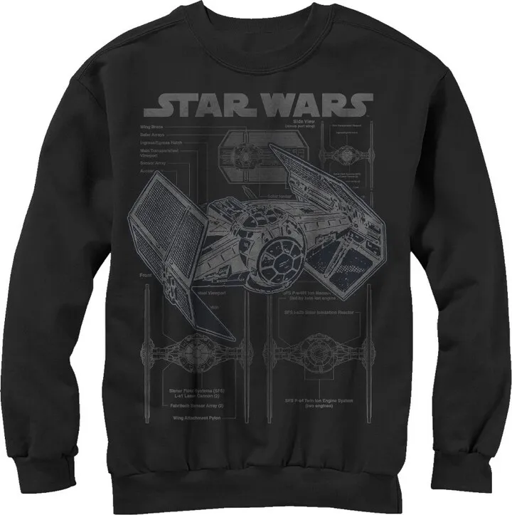Men's Star Wars TIE Fighterprint Sweatshirt - Black - X Large