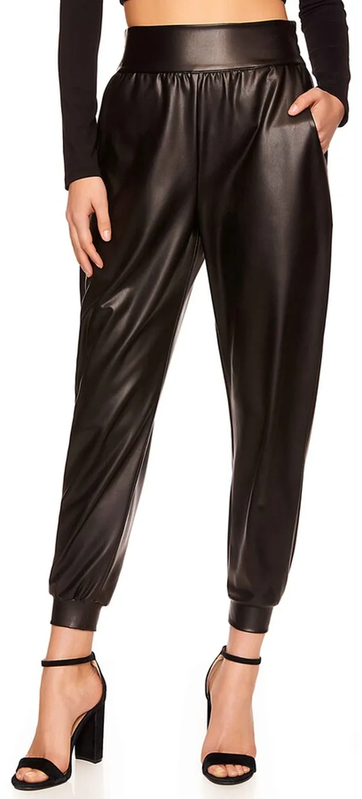 Faux Leather Joggers