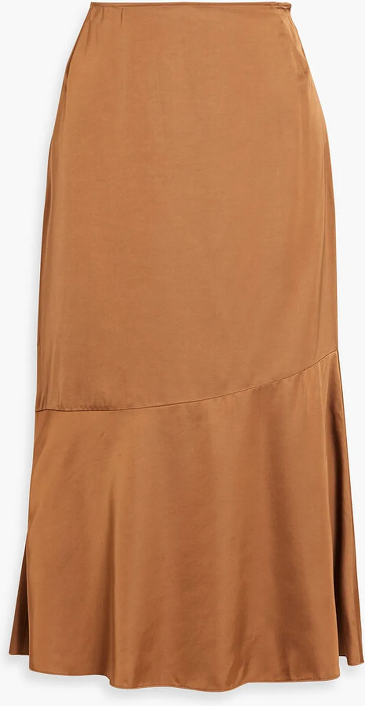 Silas satin midi skirt