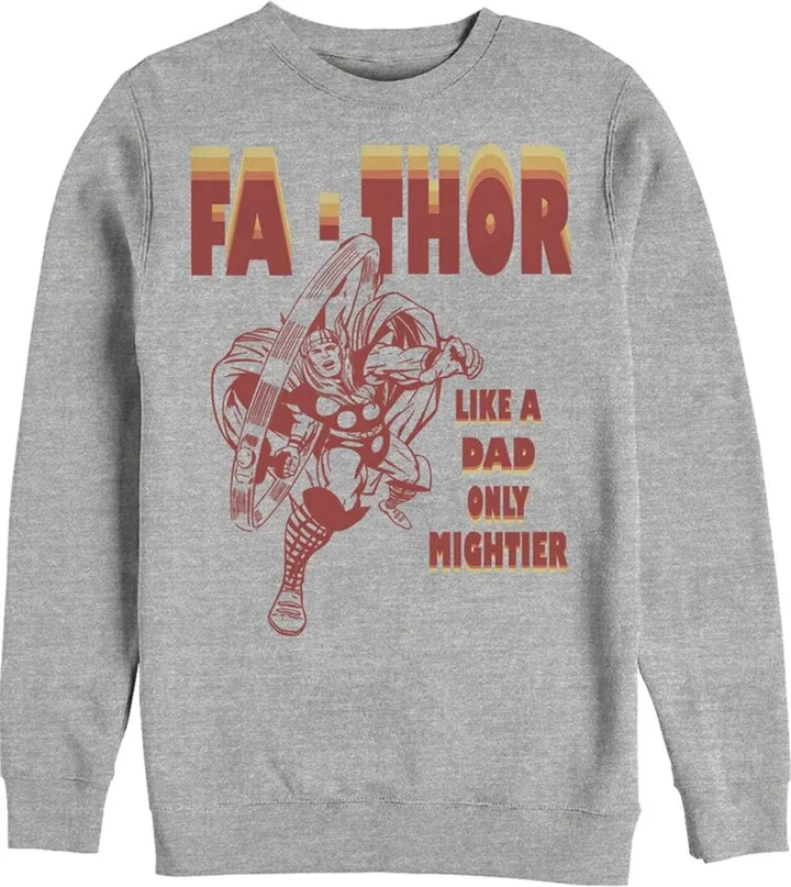 Men's Marvel Fa-Thor Like a Dad Only Mightier Comic Thor Sweatshirt - Athletic Heather - Small