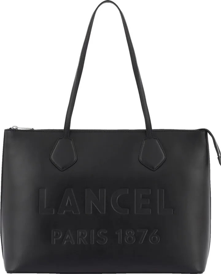 Black Smooth Cowhide Leather Tote Bag