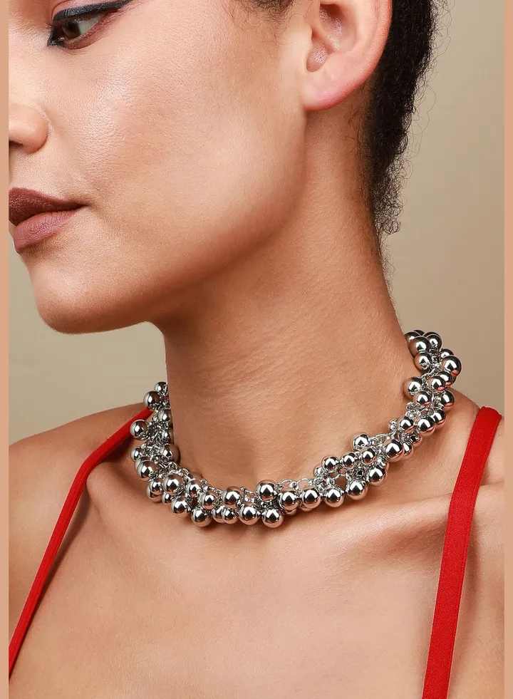 Silver Plated Designer Western Wear Necklace For Women