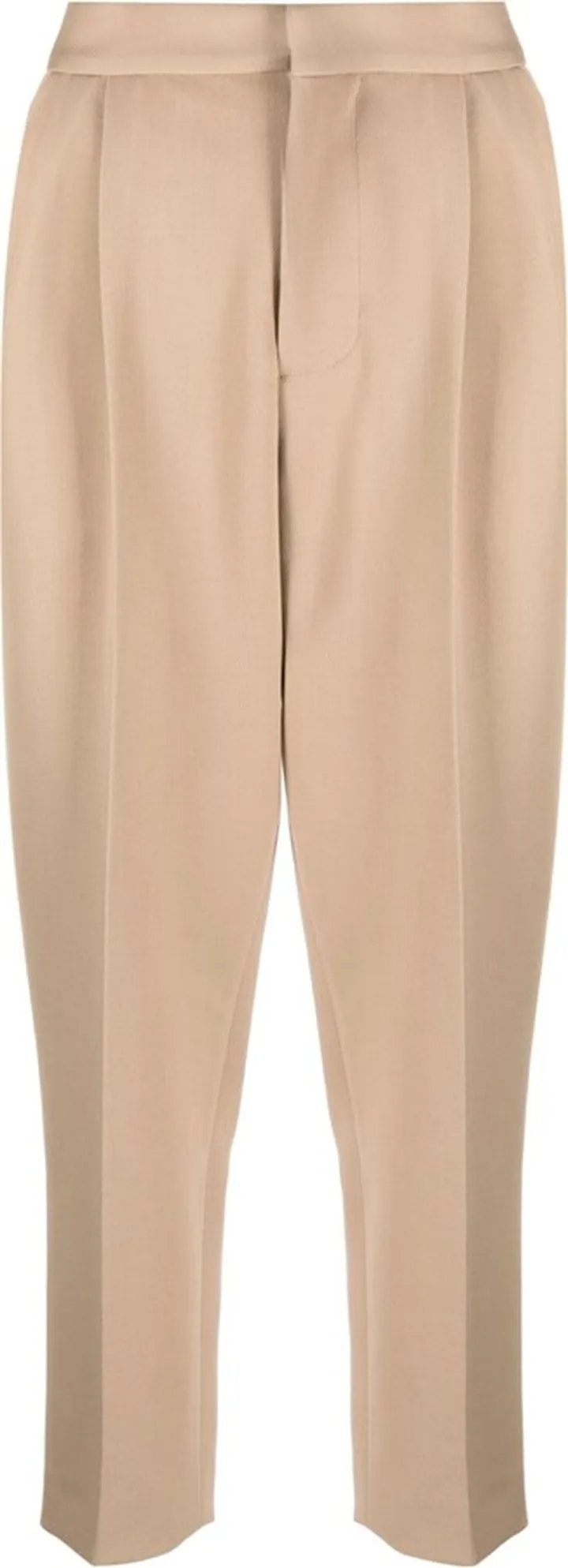 Pleated Cropped-Leg Trousers