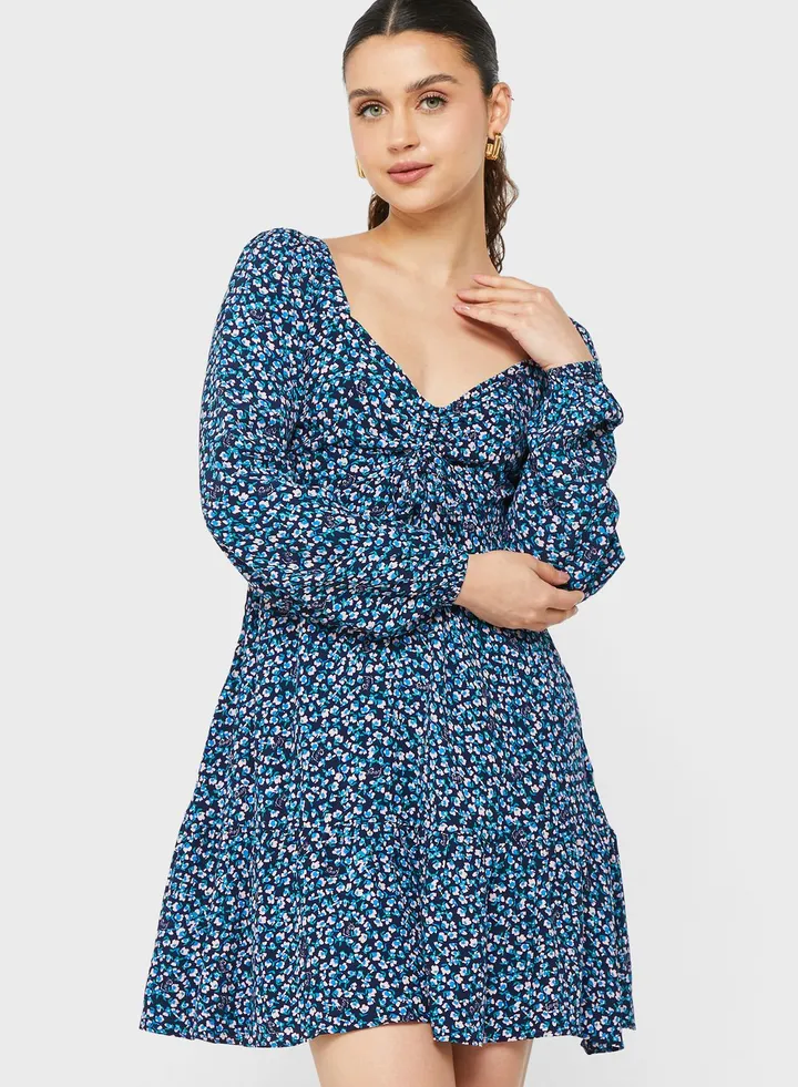 Floral Puff Sleeve Dress