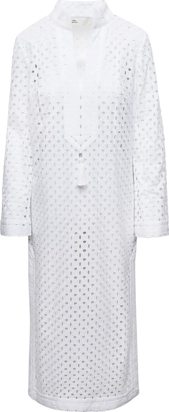 White Broderie-anglaise Beach Tunic In Cotton Woman