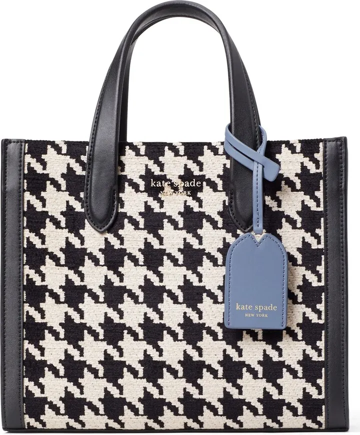 Manhattan Houndstooth Chenille Tote