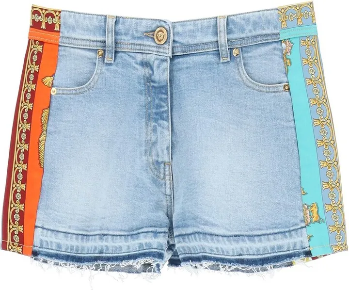 Versace Royal Rebellion Denim Shorts