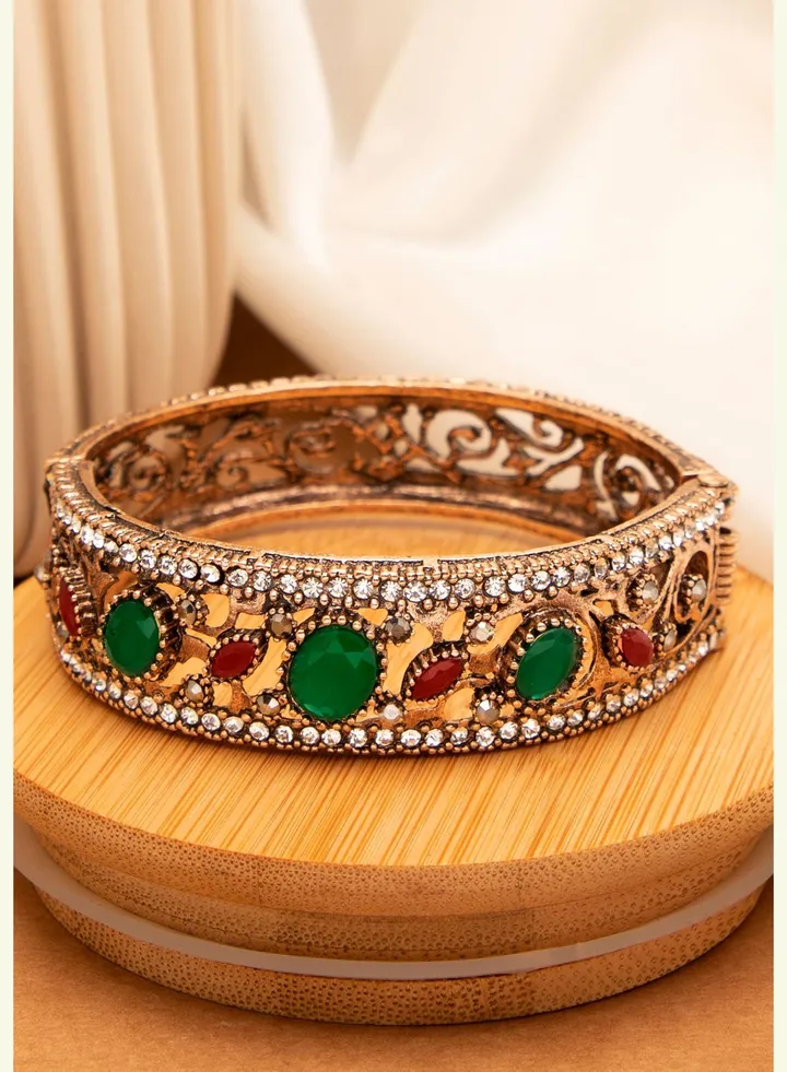 Gold Plated Designer Stone Bracelet