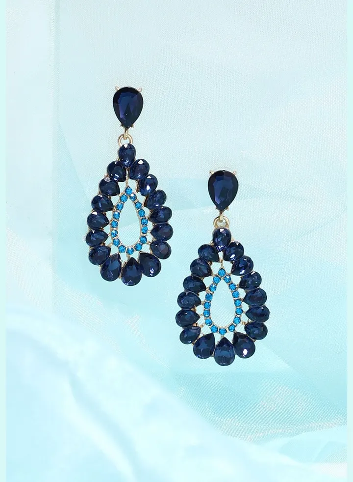 Gold Plated Casual Designer Stone Drop Earring For Women