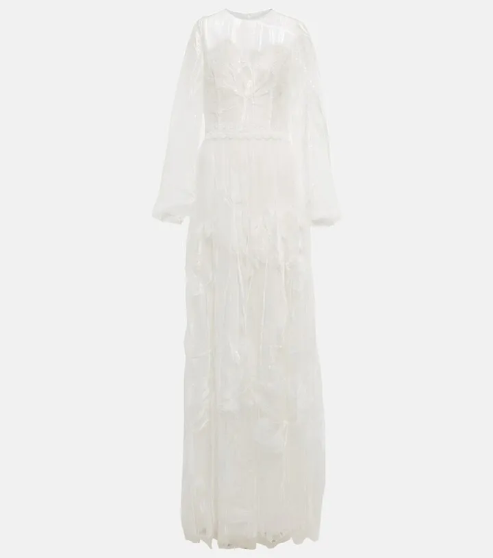 Jezebel embroidered tulle gown