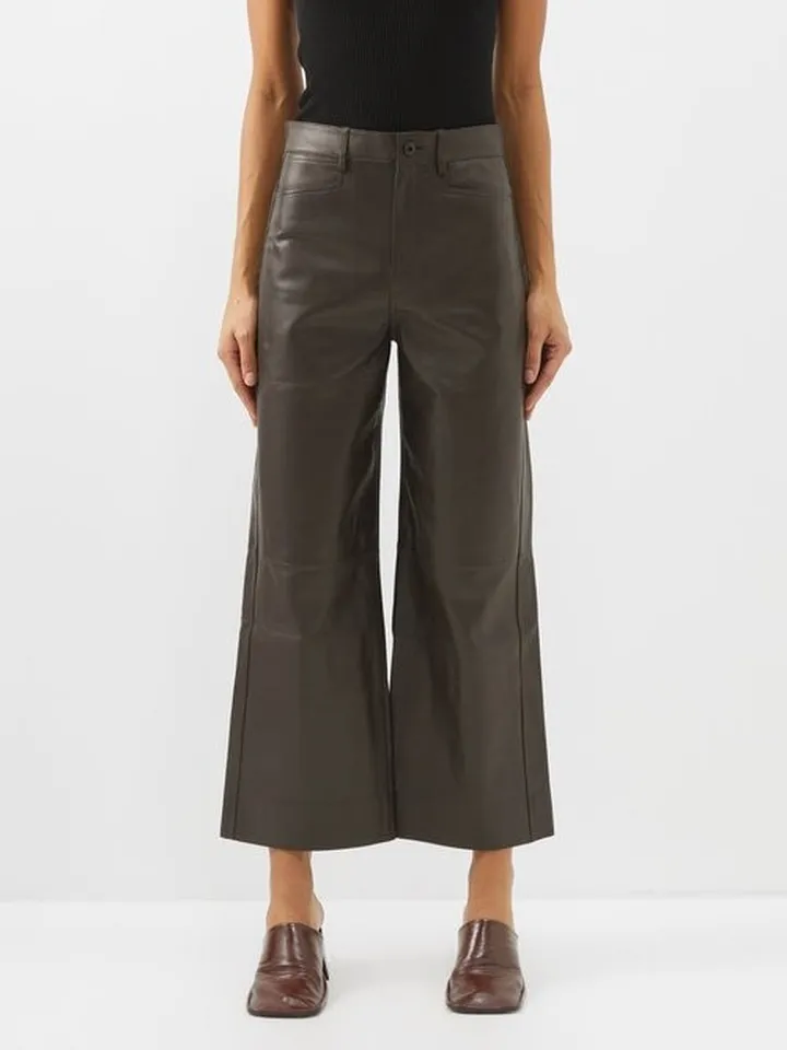 High-rise Leather Culottes