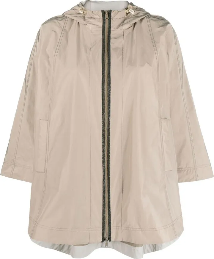 BRUNELLO CUCINELLI- Hooded Zipped Cape