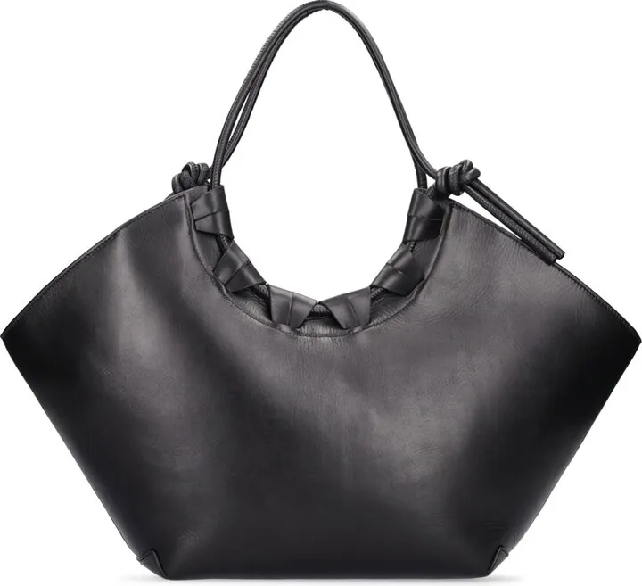 Cordell round handle leather tote bag