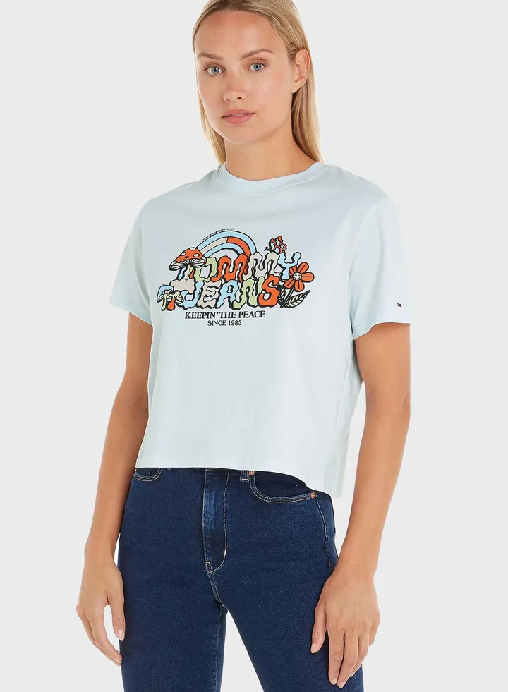 Crew Neck Graphic T-Shirts