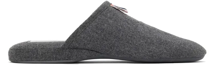 Thom Browne Grey 4-Bar Slipper