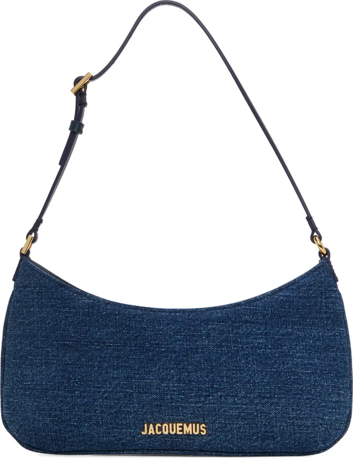 Jacquemus Navy Le Raphia 'Le Bisou Denim' Shoulder Bag