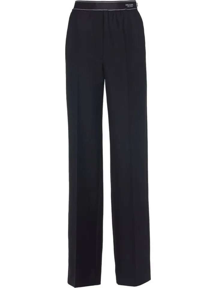 High-Waisted Straight-Leg Trousers