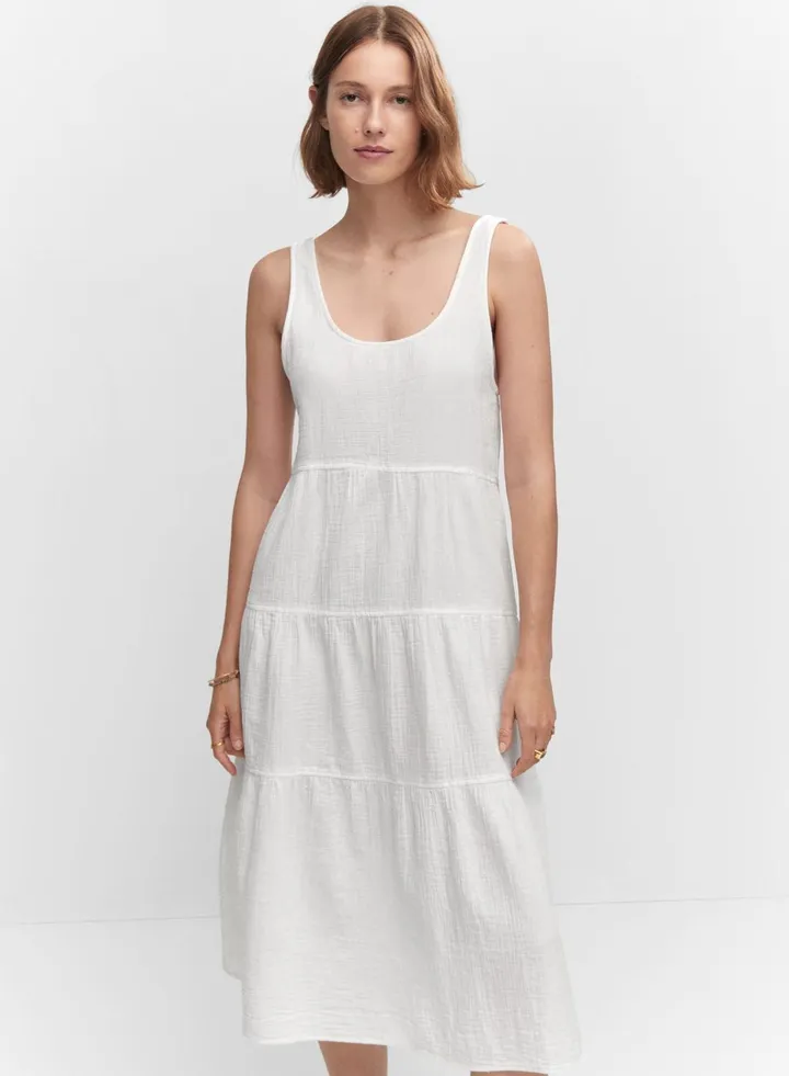 Scoop Neck Tiered Dress