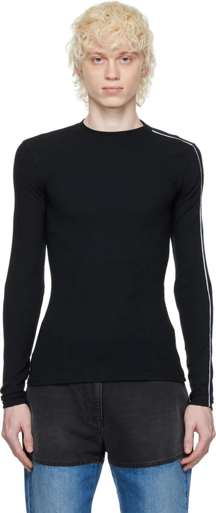 Peter Do Black Crewneck Long Sleeve T-Shirt