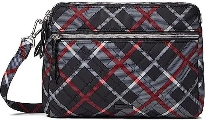 Vera Bradley Performance Twill Triple Compartment Crossbody Purse (Paris Plaid) Handbags