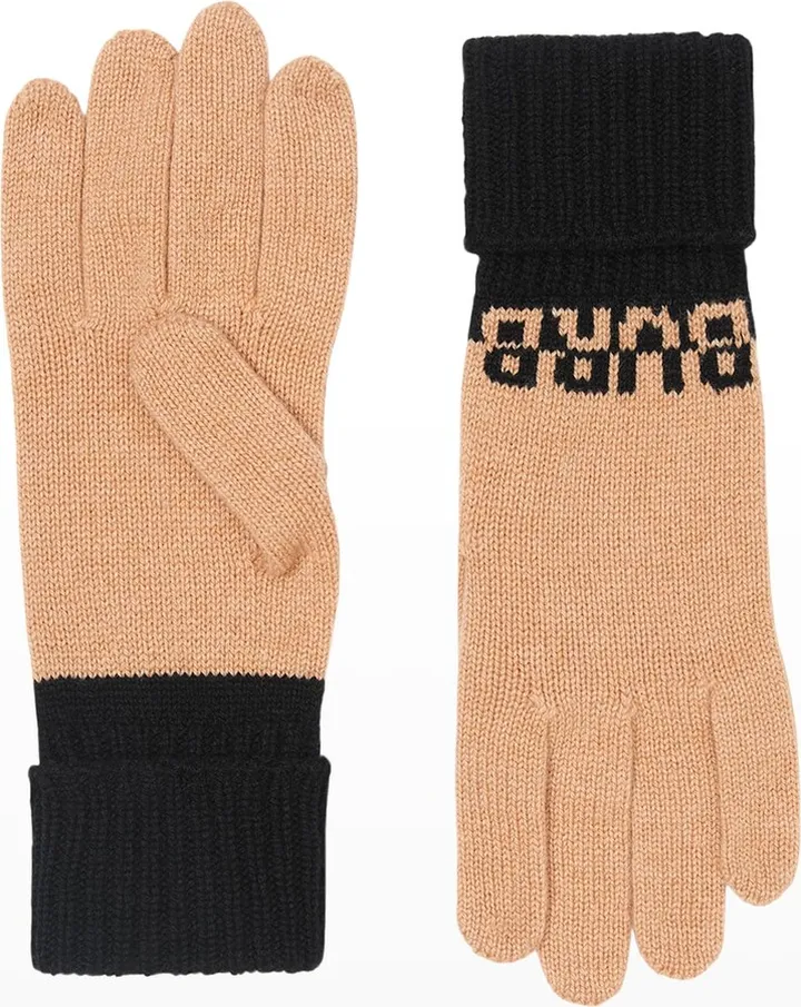 Knit Logo Cashmere-Blend Gloves
