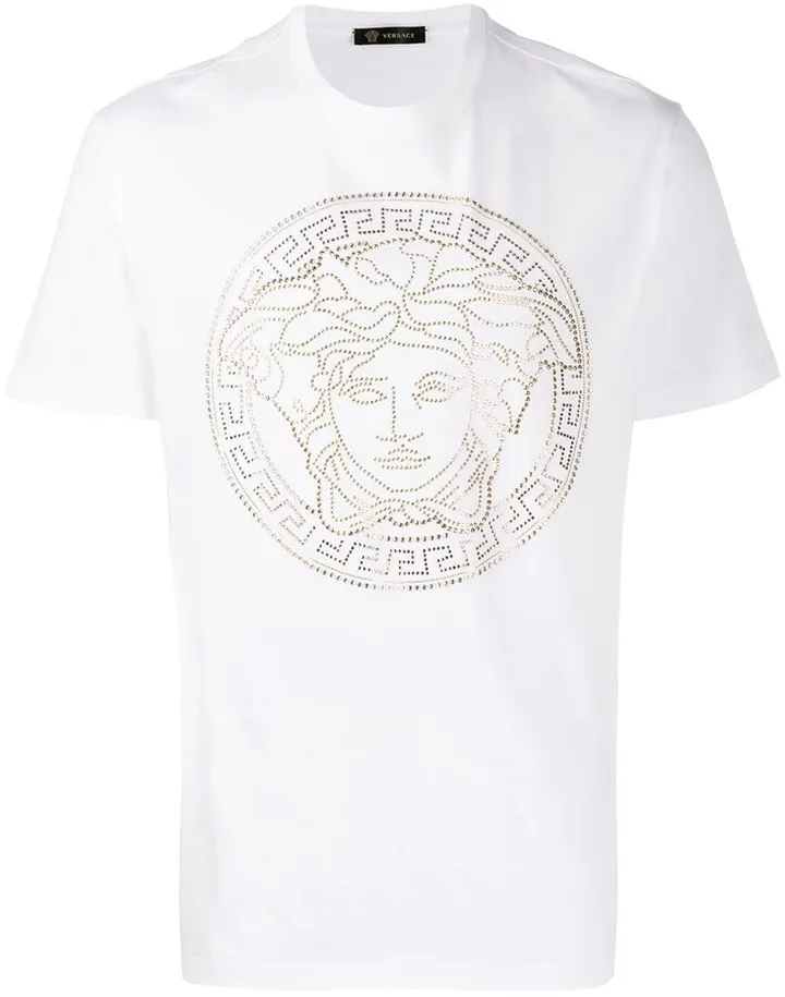 Medusa motif studded T-shirt